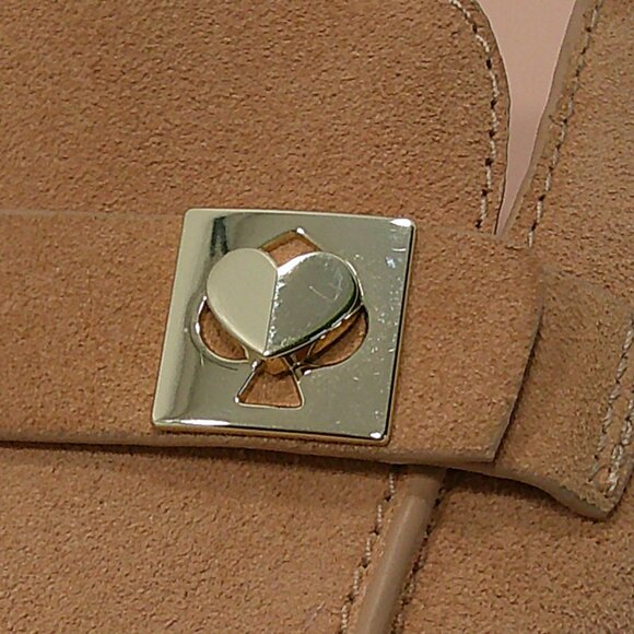 kate spade Baby Pink Nude with Gold Spade detail Catroux Slide Loafers Size 7 B - Picture 9 of 10